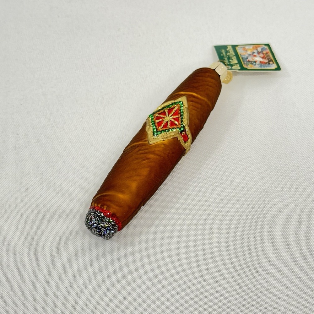 Cigar Beach Bar Cuba‎ Summer Parrothead Glass Ornament 5.25" Old World Christmas